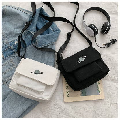 Borsa a tracolla per studenti con collage casual Borsa piccola da donna Borsa a tracolla in tela per donna Borse a tracolla con stampa Bolsas Sac