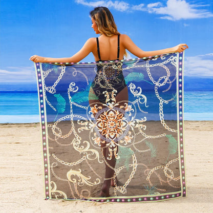 2025 New Underwire Women Sexy Swimsuit 2 Pieces Swimwear Slim Monokini Chains Print Push Up Bikinis Black Blue Green Beachwear