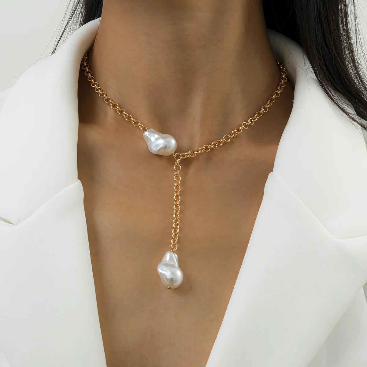 2023 tendenza elegante gioielli da sposa grande collana di perle per le donne moda imitazione perla verde rosa pietra di colore collana girocollo