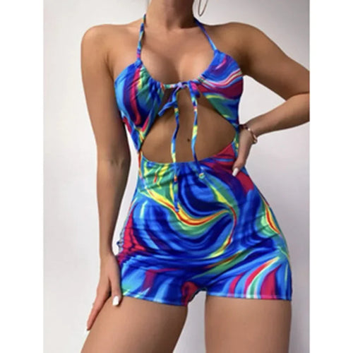 Hot Sale Of The Season New Blue Gradient One-Piece Swimsuit Continuous Change Color Swimwear Sportswear And Bag Accessories Cate