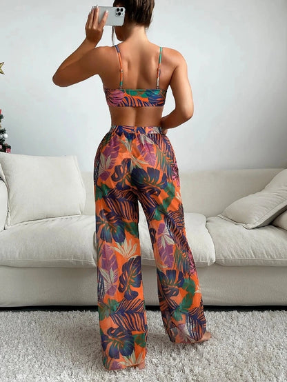 Bikini a 3 Pezzi 2026 Costume da Bagno Stampato Sexy per Donna con Pantaloncini da Spiaggia