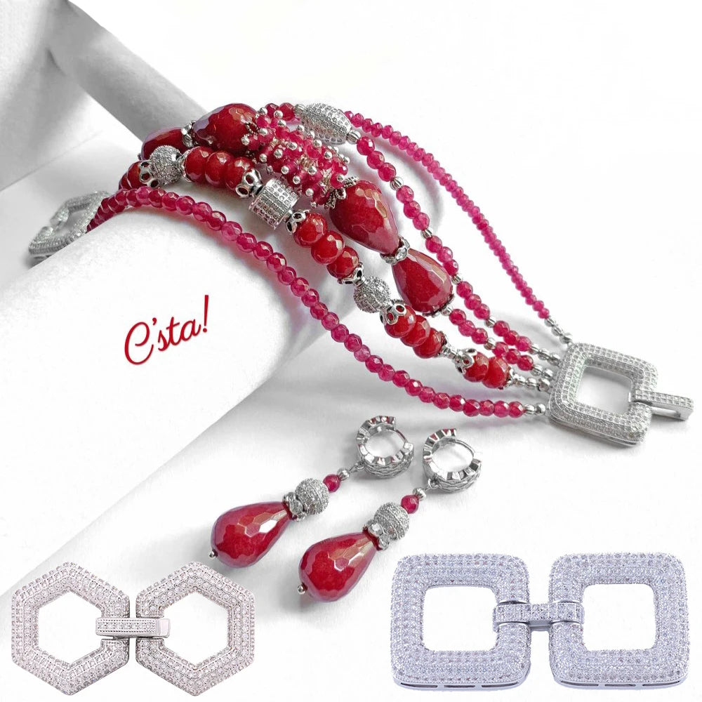 Juya 18K Placcato Oro Elementi di Fissaggio Decorativi Connettore Serrature Perle Catenacci Accessori Per Il Cucito FAI DA TE Perline Creazione di Gioielli