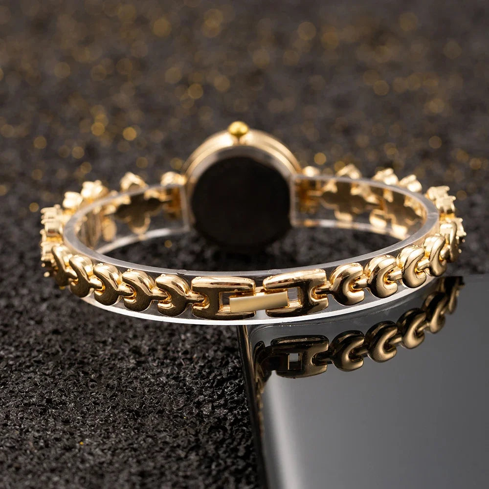 Orologio da polso da donna di lusso Orologi in oro con strass alla moda per donna Orologio da polso al quarzo da donna semplice ed elegante montre femme