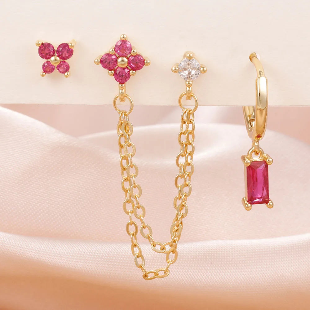 3 pezzi squisiti orecchini in acciaio inossidabile con 12 costellazioni di pietre portafortuna set per orecchini penetranti della cartilagine da donna gioielli di moda