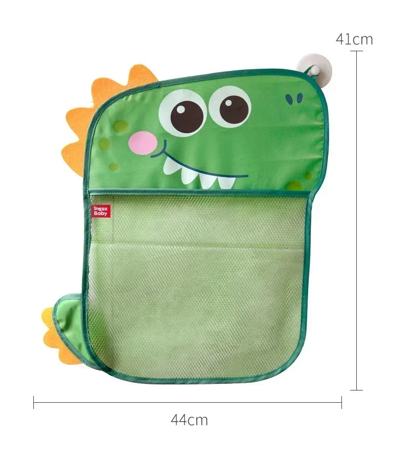 Giocattolo per baby shower Simpatico anatra rana Borsa portaoggetti per giocattoli con rete Forte ventosa Borsa da gioco per baby shower Organizzatore per il bagno Giocattolo d'acqua