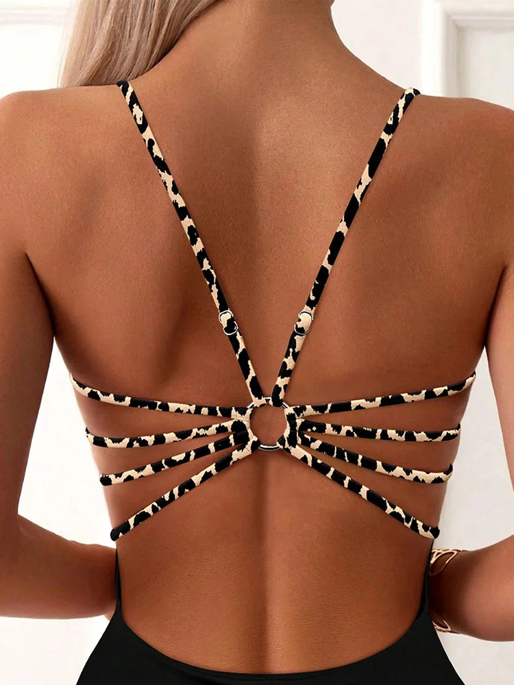 Sexy Leopard Swimwear 2026 Women's Swimsuit One Piece Bathing Suit Woman Brazilian Bandeau Bodysuit Female Beach Wear Monokini