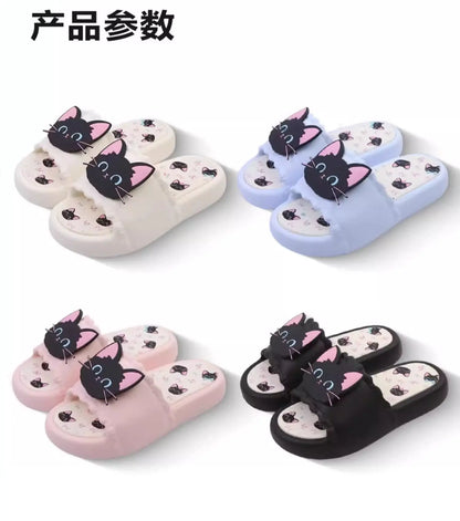 Nuove pantofole vivide da gattino scarpe estive personalizzate da donna donna gatto nero pantofola in EVA scarpe da casa inodore pantofola da spiaggia da bagno