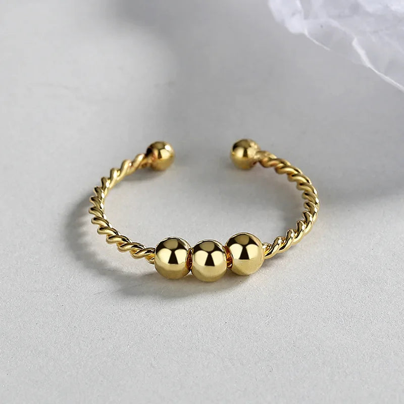 Anelli di ansia punk per donna uomo spirale Fidget perline anello gioielli di tendenza piacevole ruota liberamente anello in acciaio inossidabile antistress regalo
