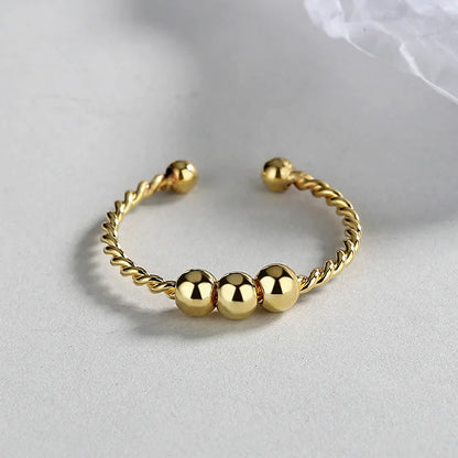 Anelli di ansia punk per donna uomo spirale Fidget perline anello gioielli di tendenza piacevole ruota liberamente anello in acciaio inossidabile antistress regalo