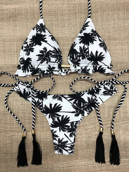 RUOTONGSEPT Sexy Print Bikinis Set Women Swimsuit Bandage Two-Piece Swimwear Brazilian Biquínis Beachwear Bathing Suit 2023 New