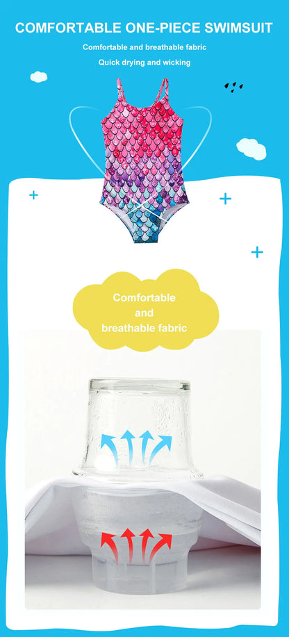 Costume da bagno a sirena per bambini costume da bagno intero per ragazze costume da bagno intero per ragazze Hot Spring Sling costume da bagno ad asciugatura rapida per sport acquatici