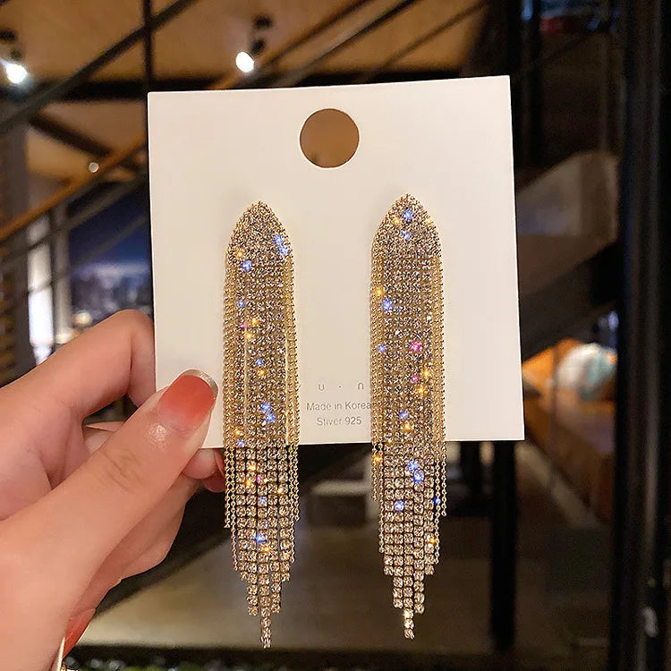 Nuova tendenza della moda Design unico Orecchini rettangolari eleganti e squisiti con zirconi per gioielli da donna Regali premium per feste di nozze