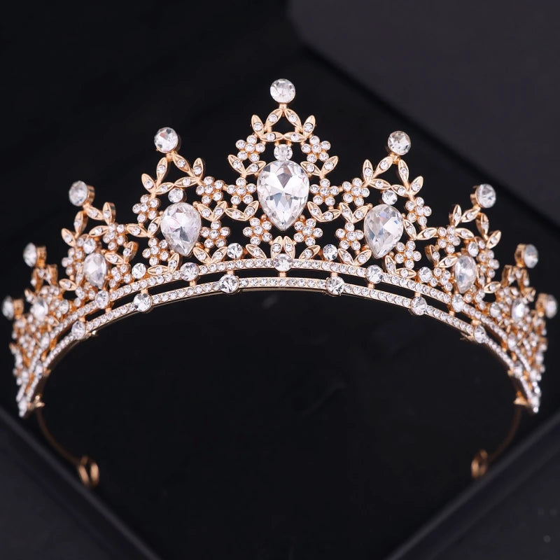 Diademi e corone di cristallo barocchi Festa con strass Prom Diadema Fascia da sposa Accessori per capelli da sposa Gioielli Corona Tiara Regalo