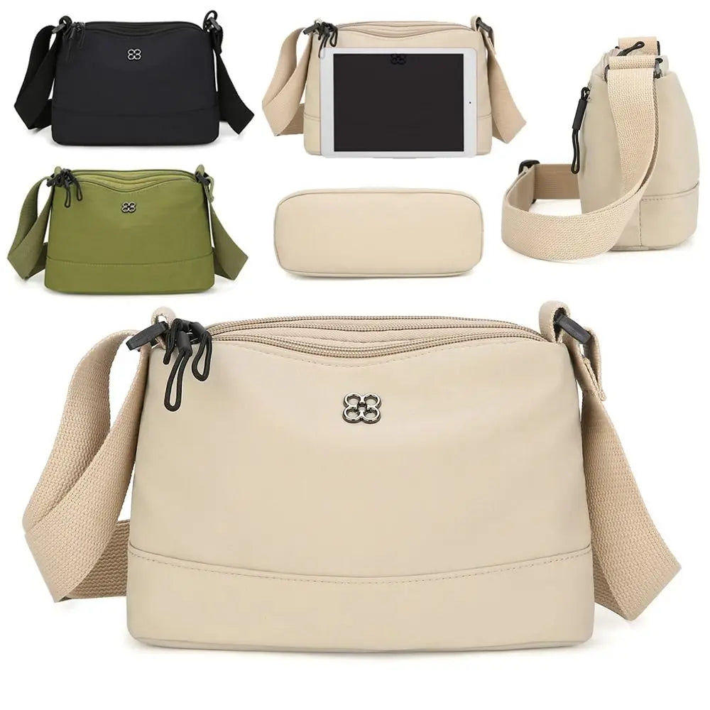 Nuova borsa a tracolla da donna in tessuto di nylon morbido Tasche multiple Borsa stile casual Borse a tracolla in tinta unita per ragazze