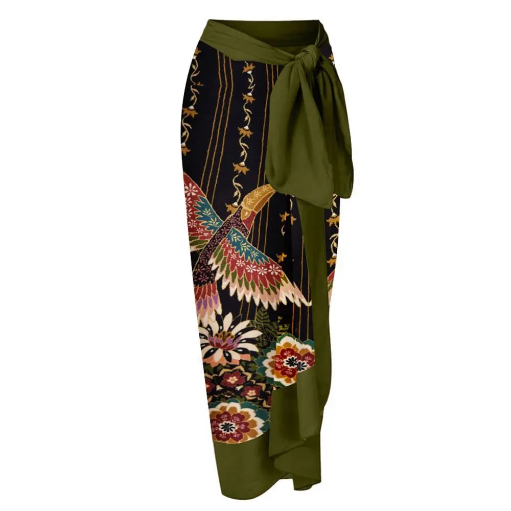Nuovo Abito da Spiaggia Sexy con Stampa Retrò 2026, Copricostume Lungo, Gonna per Feste, Costume da Bagno, Abbigliamento da Spiaggia