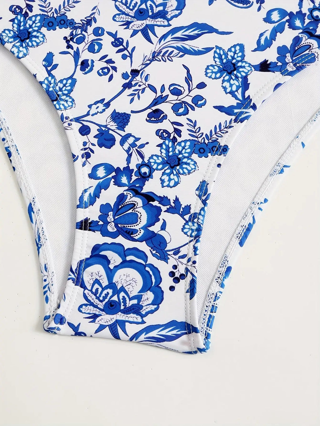 Costume da bagno floreale con stampa floreale con volant monospalla blu Set copricostume singolo micro monokini costumi da bagno sexy per ragazze Summer Beach