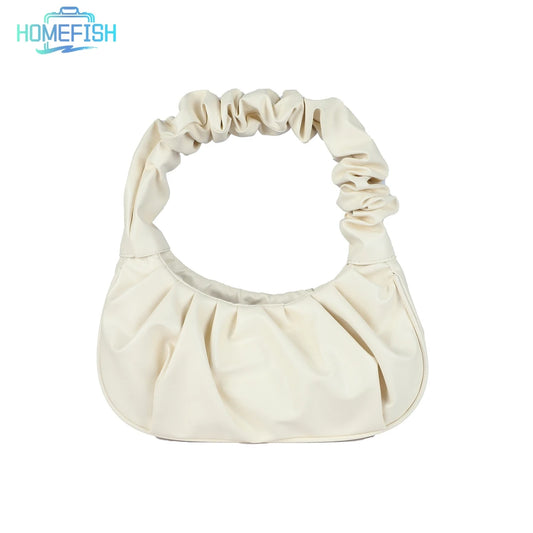 HOMEFISH Borse a tracolla a forma di nuvola in PU pieghettato alla moda per le donne Borse a tracolla per ascelle per il tempo libero Borsa per gnocchi Borse a mano per lo shopping femminile