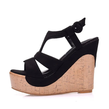 Sandali con plateau Summer Fashion Women Bohemia Style tacco alto bocca di pesce Peep Toe zeppe scarpe per le donne Sandalias De Mujer