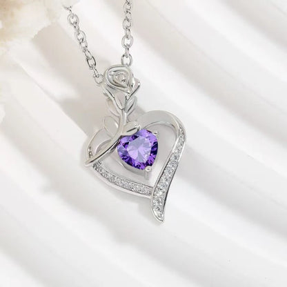 Collana con ciondolo a forma di cuore in stile elegante, design cavo, regalo per la festa della mamma, adatto ai migliori amici senza scatola