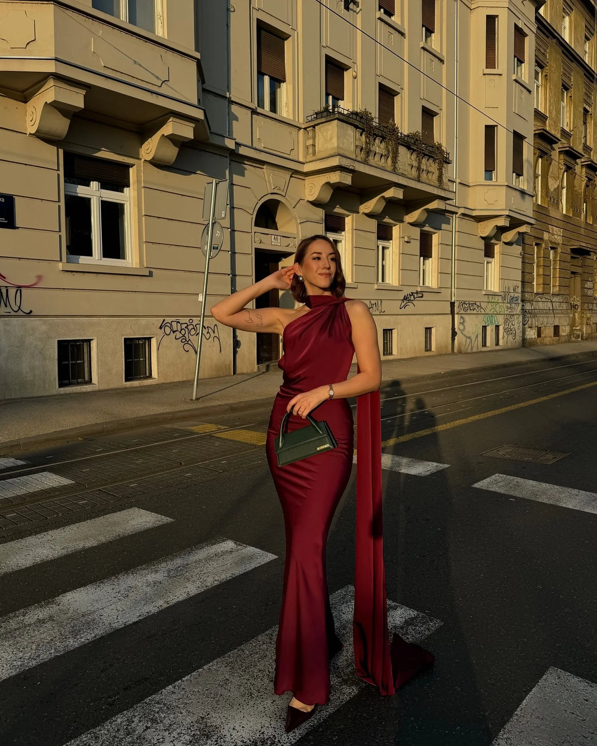 Sciarpa a nastro Halter Abito da donna Spalla inclinata Raso di seta Slim Fit Streamer Grandi abiti sexy senza schienale Abiti lunghi da donna Estate