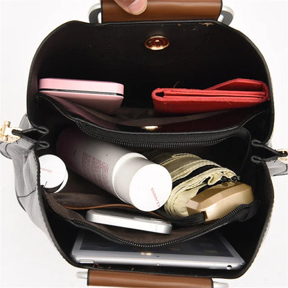 Borse di lusso in morbida pelle Borse da donna Designer 3 strati Borsa a tracolla con tracolla Sac Borsa da donna per lo shopping di grande capacità