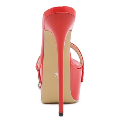 Aneikeh Pantofole con ciabatte ultra alte con piattaforma sexy Bling Scivoli in PU Scarpe da donna di nuova moda per adulti Estate Roma Classici a pois