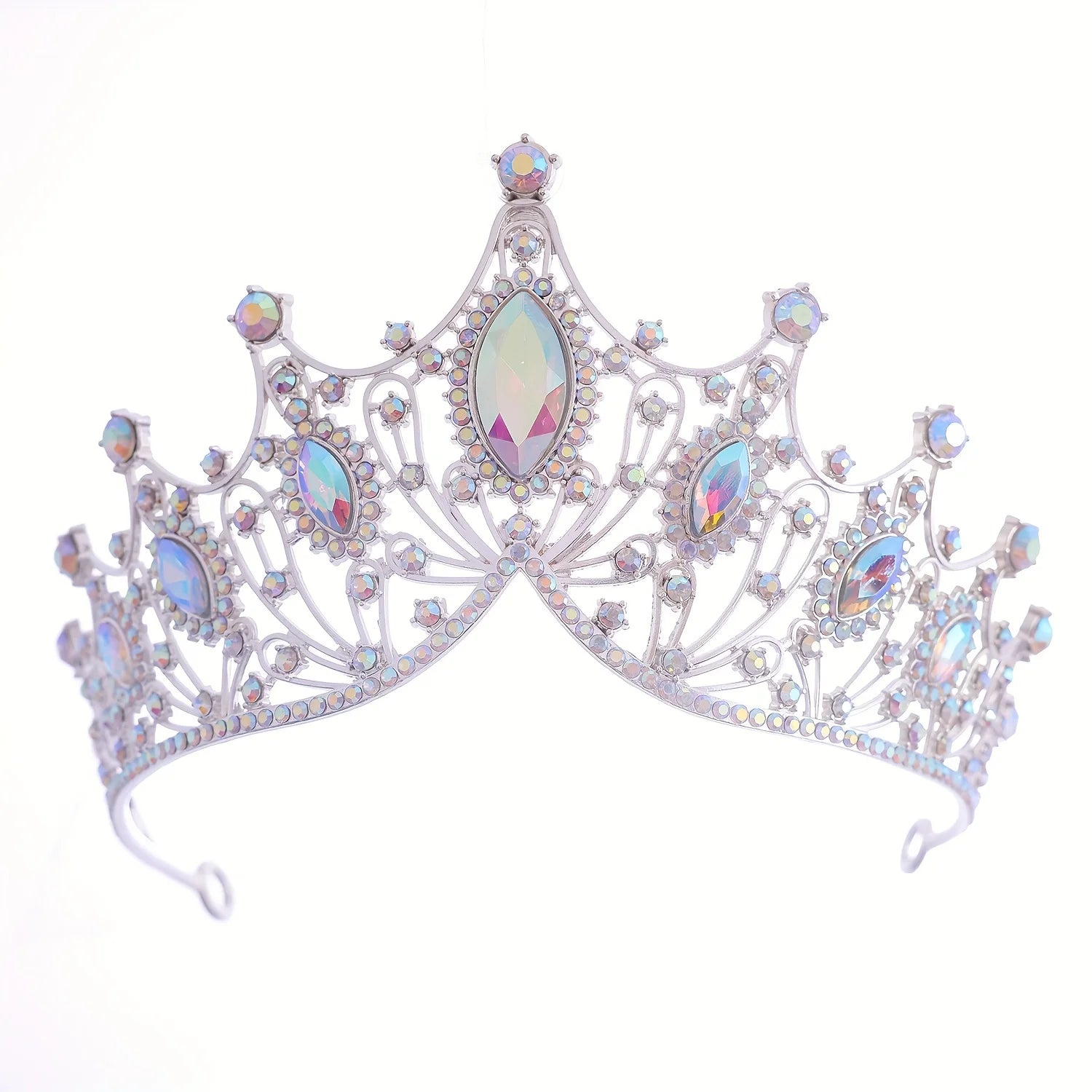 Corona da sposa Barocca Vintage Principessa Regina Copricapo Tiara di cristallo per le donne Corona da sposa Accessori per capelli Gioielli