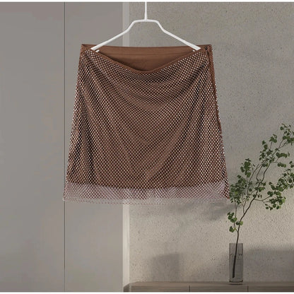 Abito corto senza maniche scintillante da donna con tutti i strass Abiti sexy senza spalline alla moda per donna Estate Nuovo outfit streetwear