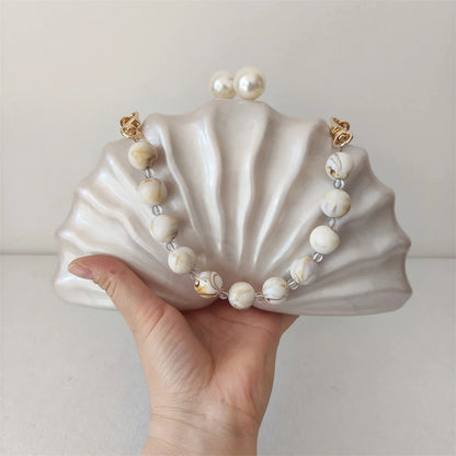 Borsa originale con perline in acrilico per metà stanza, pochette con pochette, borsa da sera per feste, da donna, da viaggio, da spiaggia, mini borse estive