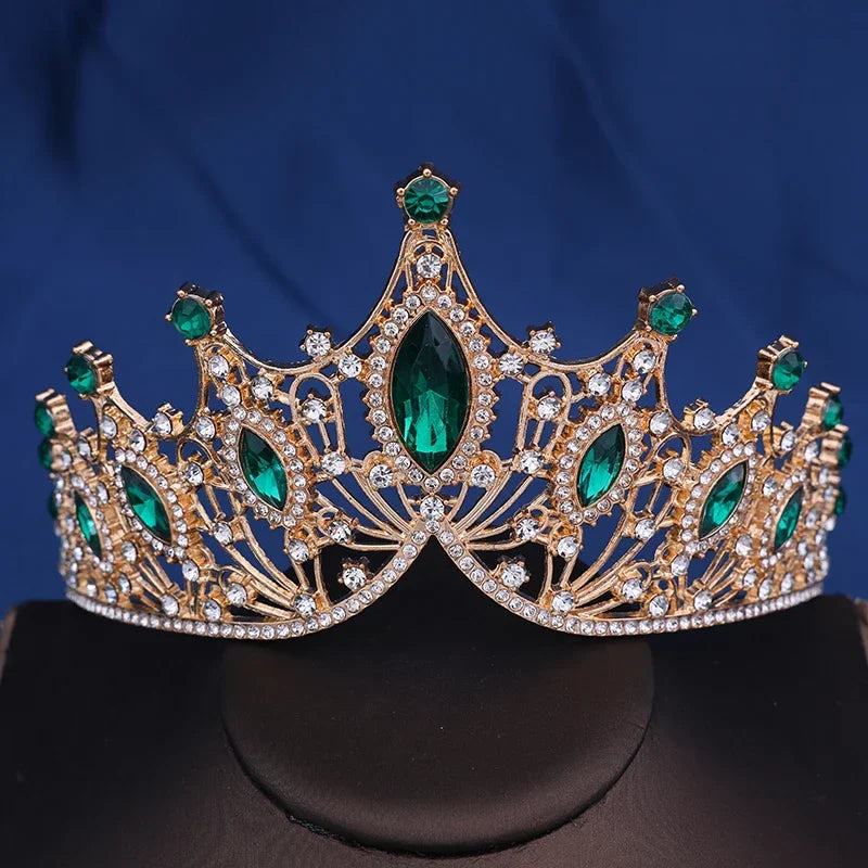 Corona da sposa Barocca Vintage Principessa Regina Copricapo Tiara di cristallo per le donne Corona da sposa Accessori per capelli Gioielli