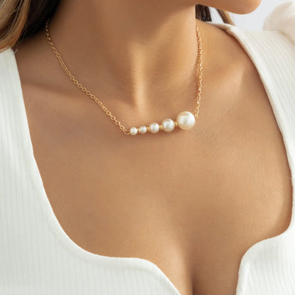 2023 tendenza elegante gioielli da sposa grande collana di perle per le donne moda imitazione perla verde rosa pietra di colore collana girocollo