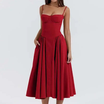 Robe longue bohème sexy d'été pour femme, luxueuse et élégante, col en V, sans manches, robe de plage à fleurs pour femme 2025