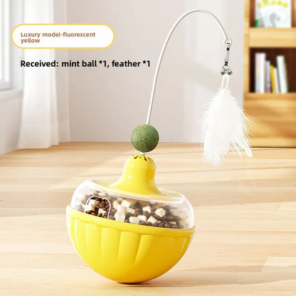 Giocattoli per Gatti: Bastone Teaser con Piuma Rimovibile e Pallina al Peppermint, Accessori per Animali Domestici