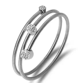 Bracciale in Acciaio Inossidabile con Zirconia Gioiello Semplice