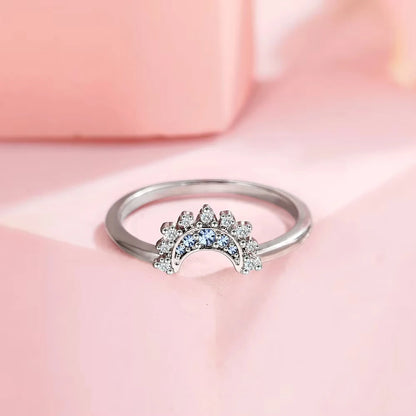 Set di anelli per coppia in argento 925 con sole e luna Anelli con zirconi scintillanti blu cielo Promessa di gioielleria raffinata Regali per San Valentino