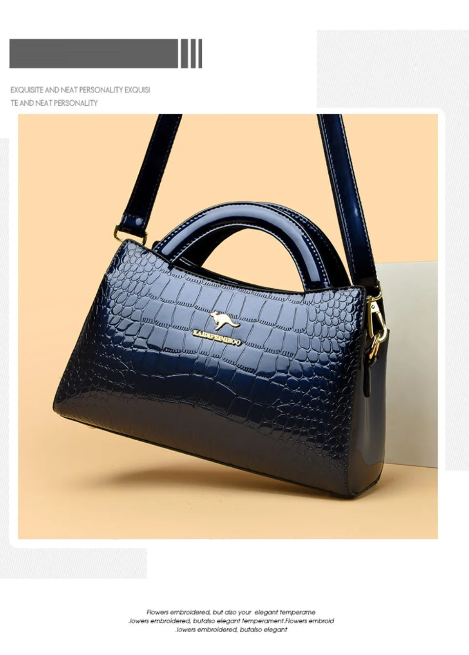 KAIDIFEINIROO Kangaroo Marca Alligator Pu Borsa a tracolla in pelle a tracolla Pochette Borse a mano per la madre Piccole borse da donna Nuovo
