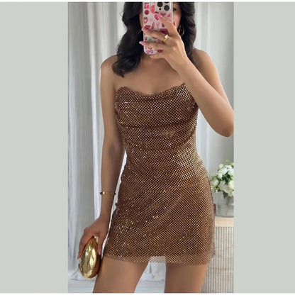 Abito da festa in pelle con ritaglio sexy Guaina senza maniche Lunghezza pavimento Scava fuori Bustier Abito aderente Abiti da sera con cerniera divisa sul retro