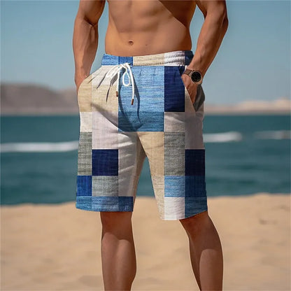 2025 Pantaloncini da spiaggia hawaiani estivi Vacanza Casual Stampa scozzese colorata Abbigliamento sportivo Tronchi ad asciugatura rapida Pantaloncini da ghiaccio Costume da bagno Hawaii