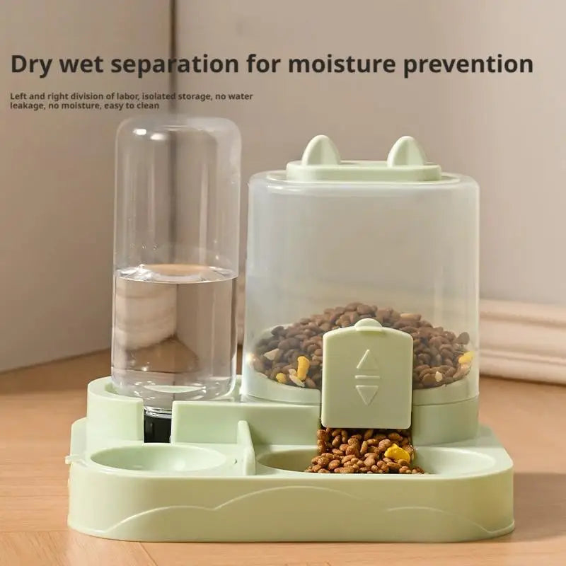 Distributore Automatico di Cibo e Acqua per Gatti Tutto-in-Uno, Dispenser di Cibo e Acqua per Animali Domestici con Grande Capacità di Stoccaggio, Accessori per Animali