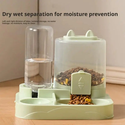 Distributore Automatico di Cibo e Acqua per Gatti Tutto-in-Uno, Dispenser di Cibo e Acqua per Animali Domestici con Grande Capacità di Stoccaggio, Accessori per Animali