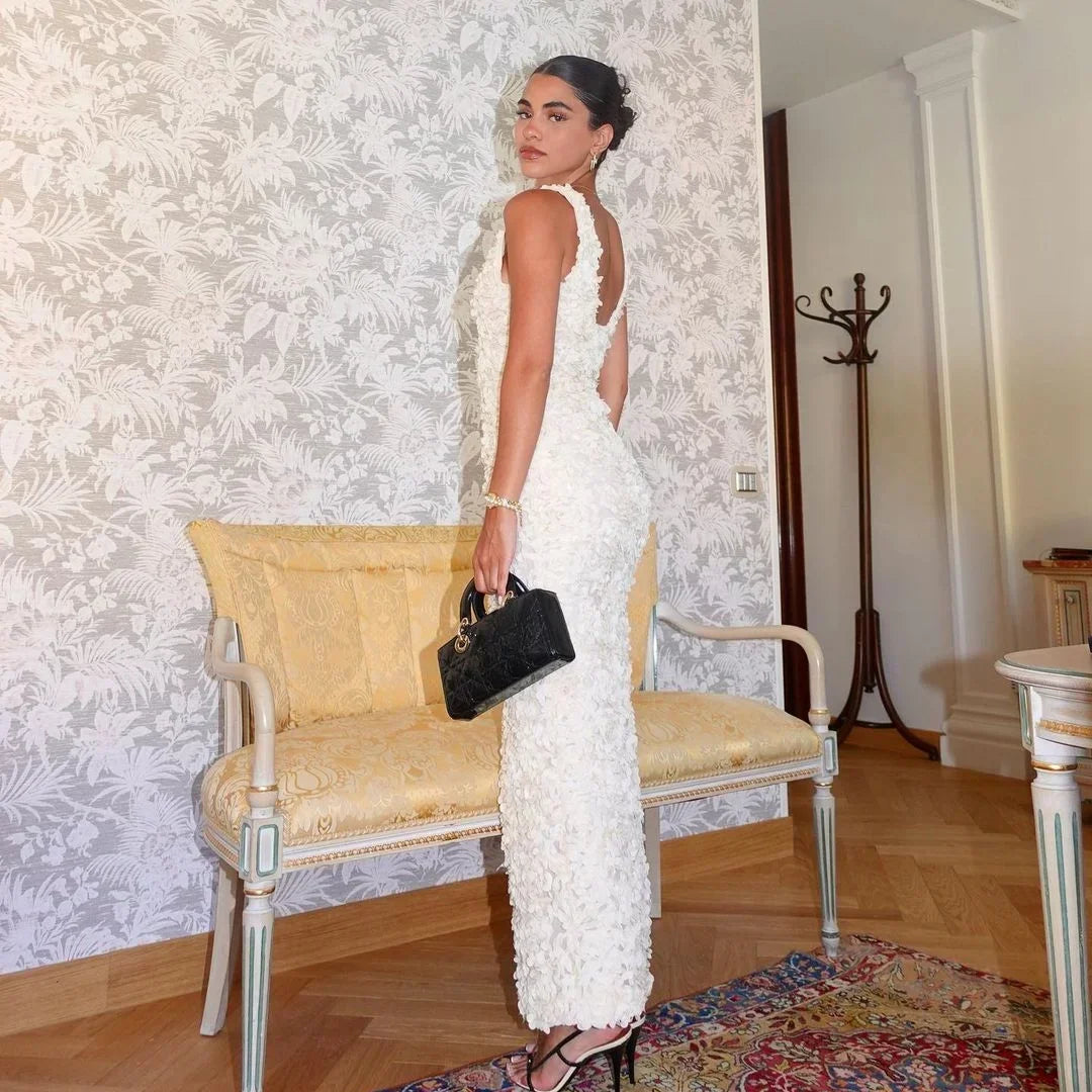 Suninheart Abito estivo per occasioni formali 2025 Abiti da sera maxi eleganti con fiori 3D Abiti da festa per invitati a un matrimonio sexy da donna