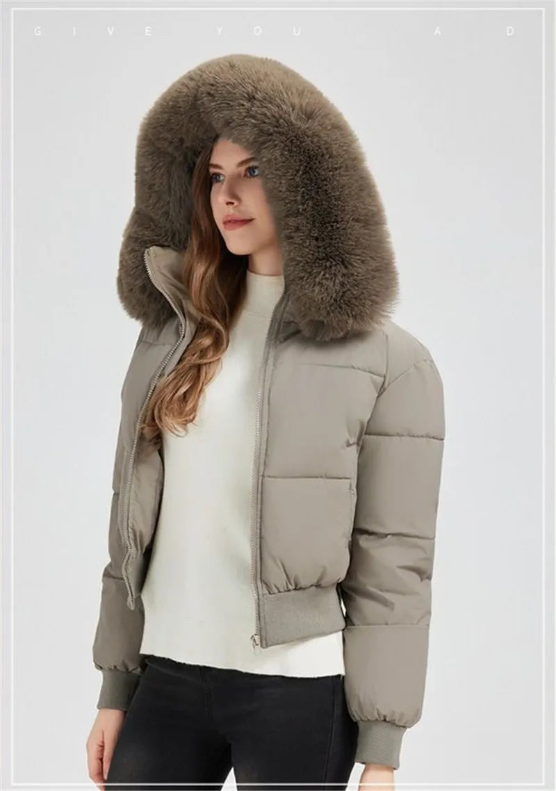 Inverno 2026 Nuova Giacca Corta Imbottita in Cotone Stile Europeo Americano da Donna, Giacca Corta alla Moda e Comoda da Indossare sopra gli Abiti