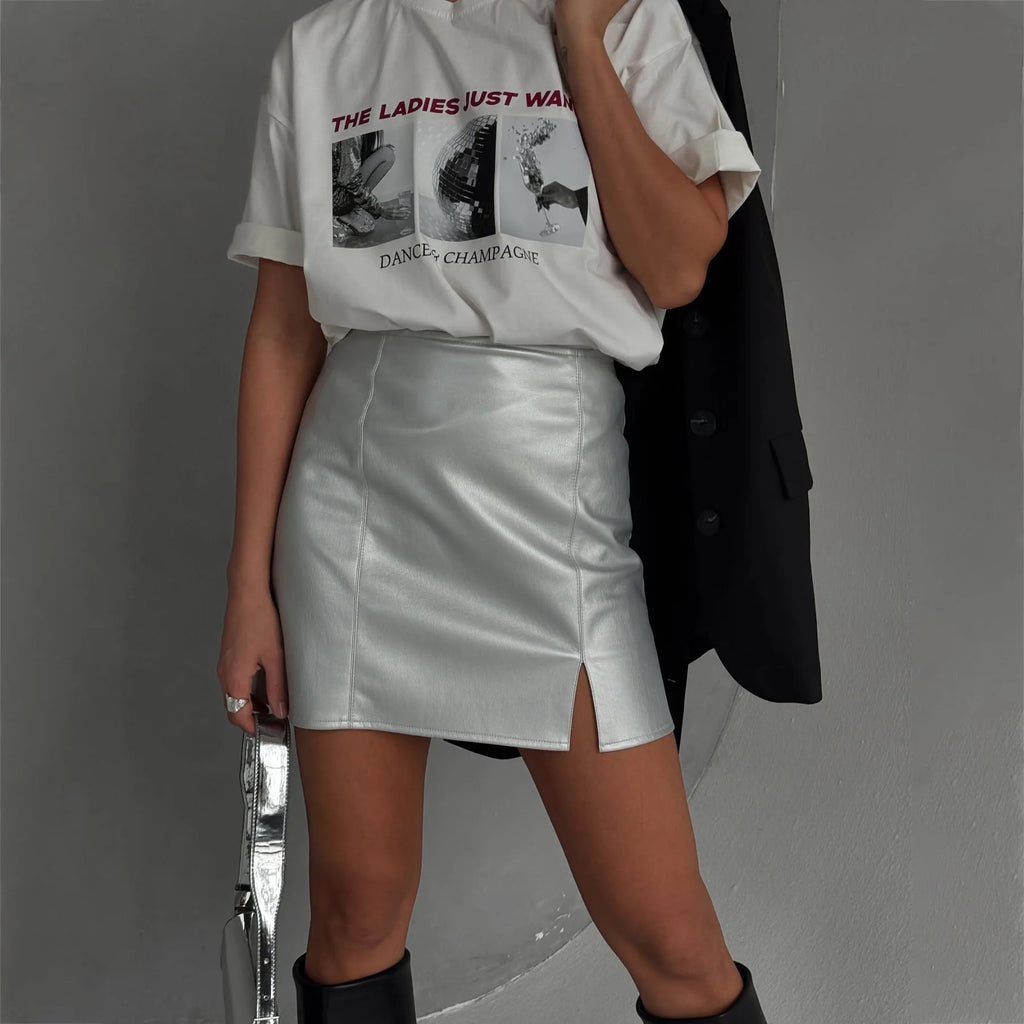 Moda europea americana lettera stampa grafica maglietta da donna anni '90 design Y2K Hip Hop High Street maniche corte coppia top