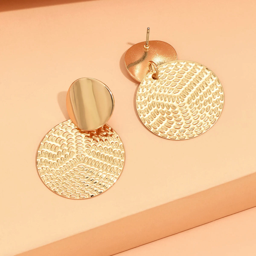 Aretes De Mujer Orecchini rotondi in metallo geometrico alla moda della Boemia per gioielli da sposa di moda da donna