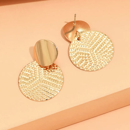 Aretes De Mujer Orecchini rotondi in metallo geometrico alla moda della Boemia per gioielli da sposa di moda da donna
