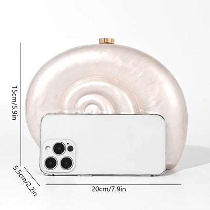 Borse per donna Portafogli Borsa a tracolla in acrilico conchiglia Borsa a tracolla da spiaggia estiva Serata di nozze Novità Borse di design di lusso