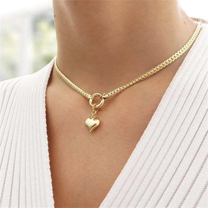 Collana con ciondolo moneta con ritratto di testa a catena spessa con piatto in oro punk vintage per gioielli hip-hop geometrici multilivello di moda da donna