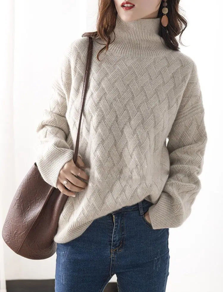 2024 nuove donne maglione allentato inverno casual chic cashmere oversize maglione spesso pullover pullover manica lunga femminile S-3XL