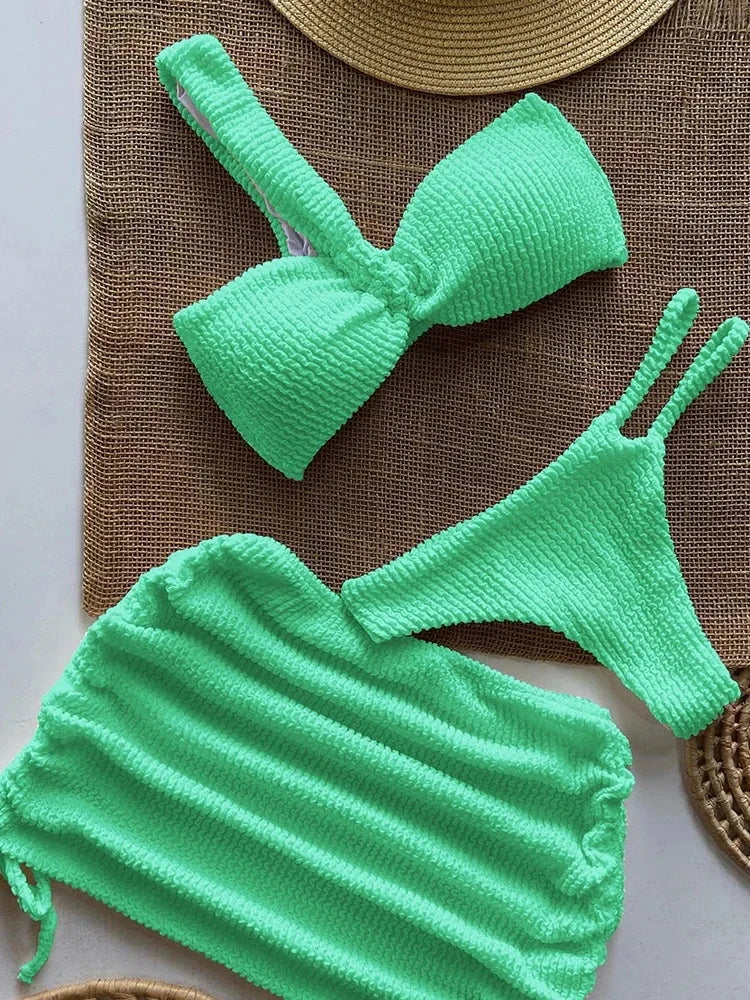 Sexy One-Shoulder-Bikini-Set für Damen mit Cut-Outs, hoher Taille, rückenfreier Badeanzug mit herausnehmbaren Polstern, Sommerstrandmode