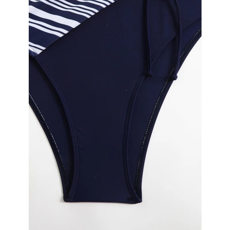 Printing V Neck Swimming Suit for Women Fashion Slim Side Drawstring Bathing Suit Bodysuit Female One Piece Swimsuit Beachwear